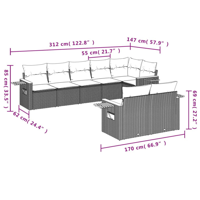  Patio Sofa Set Beige