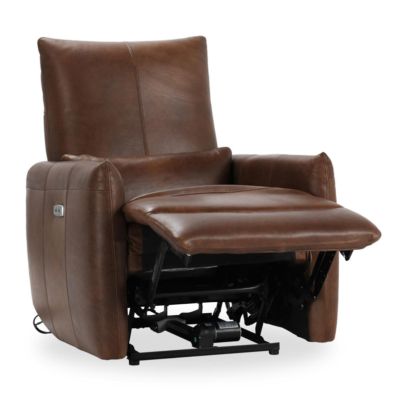 Fauteuil inclinable électrique en cuir Mira, Brun antique