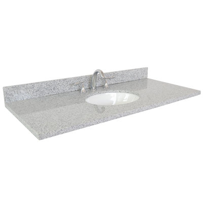 Ovate 49'' Granite Single Bathroom Vanity Top with Sink