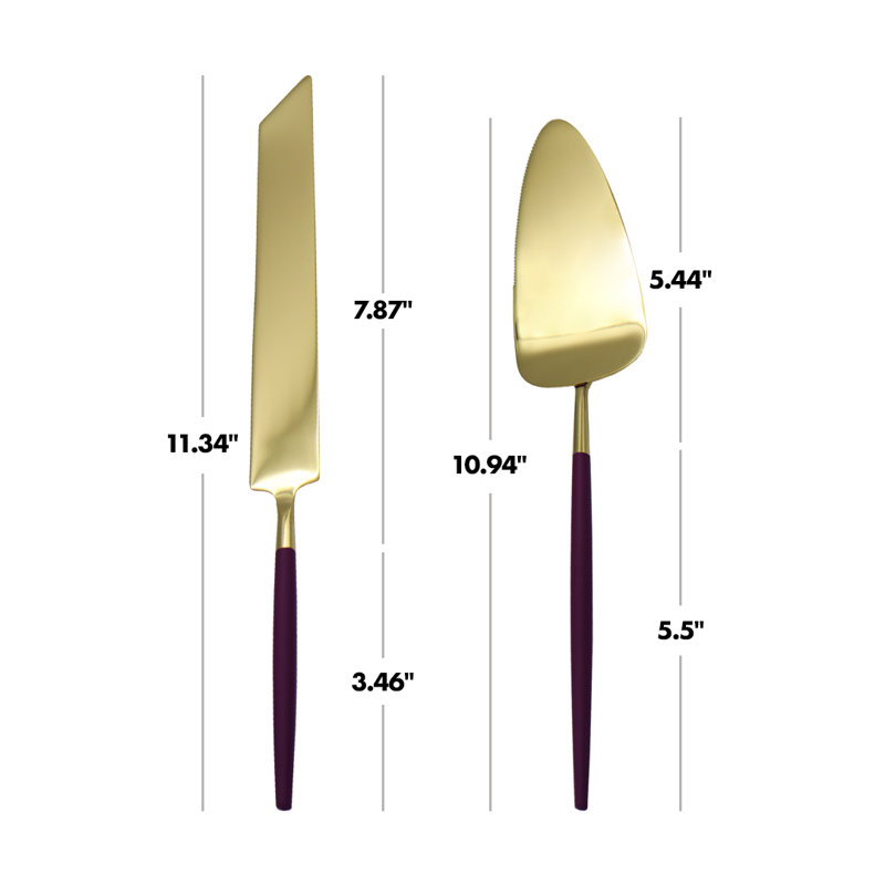 Stainless Steel Cake Serving Set, Purple