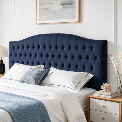 Button-Tufted Upholstered Headboard with Wall-Mount Option