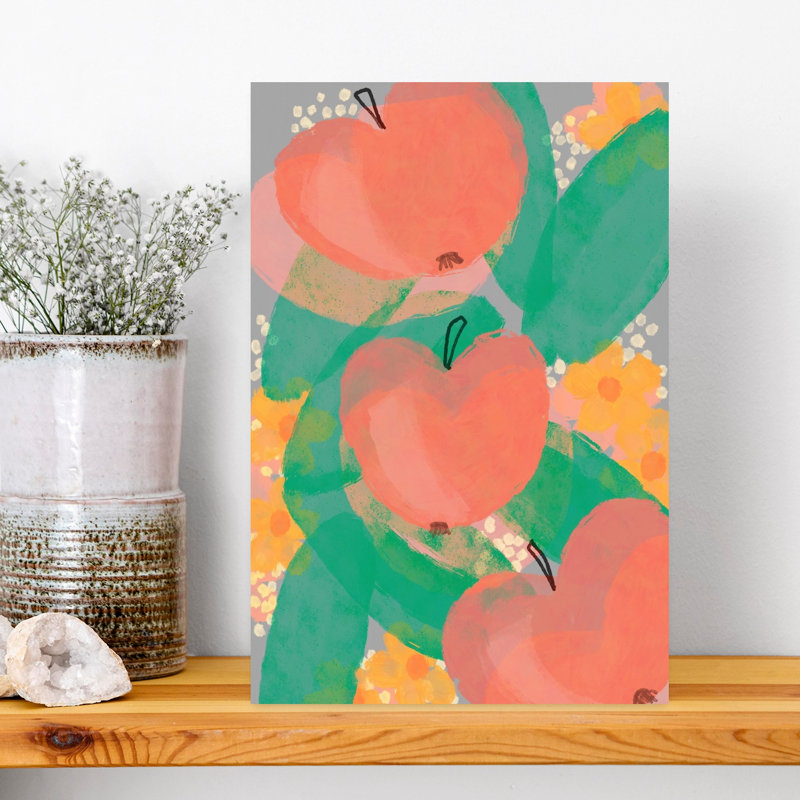«Summerapples», art abstrait coloré, fruits, nature, H 18 po x l 12 po