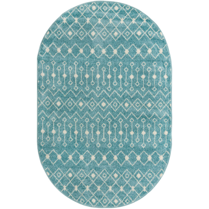 Abstract Indoor Rug, Oval 5'3" x 8'