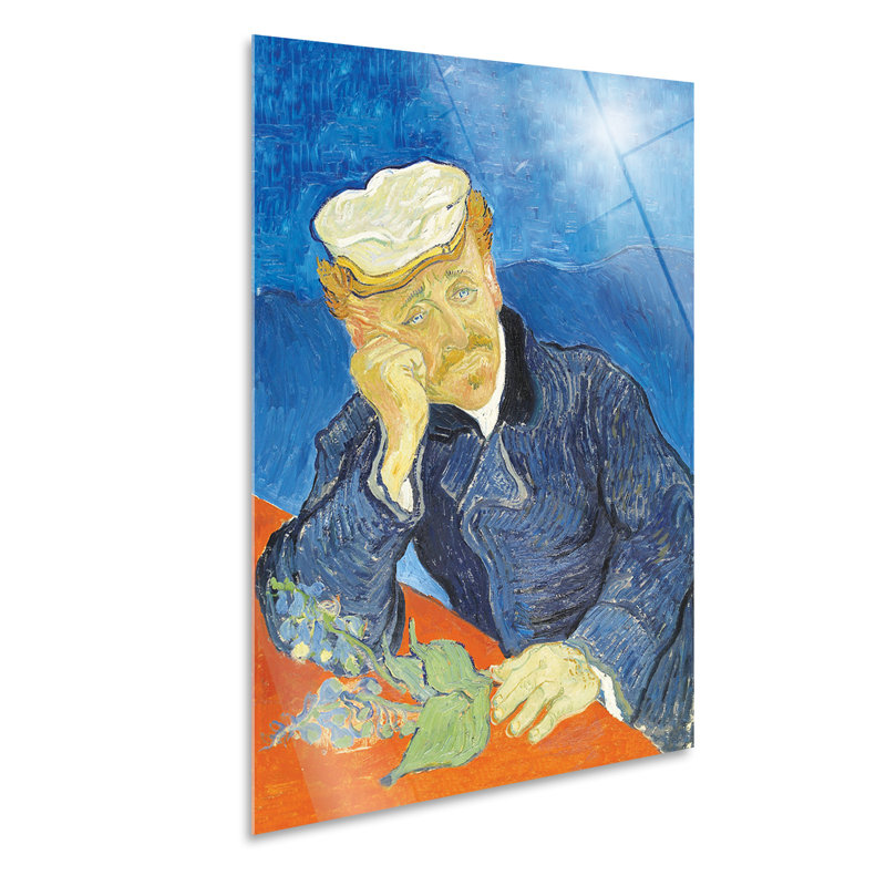 Dr. Paul Gachet by Vincent Van Gogh - No Frame Painting on Glass, 95cm H x 65cm W