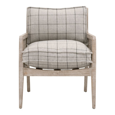 Fauteuil club en tissu gris Léone
