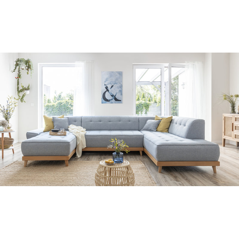 Dazzling Daisy Corner Sofa Bed, Light Blue, Right Hand Facing