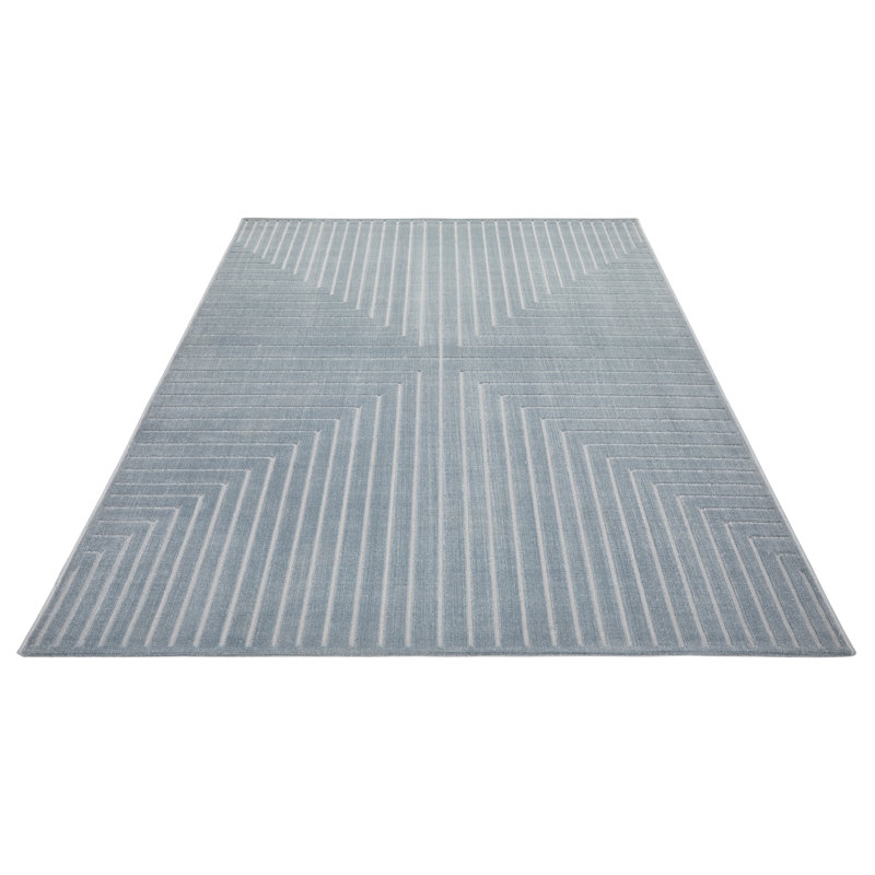Meosha Solid Colour Blue Area Rug, Rectangle 160 x 220cm