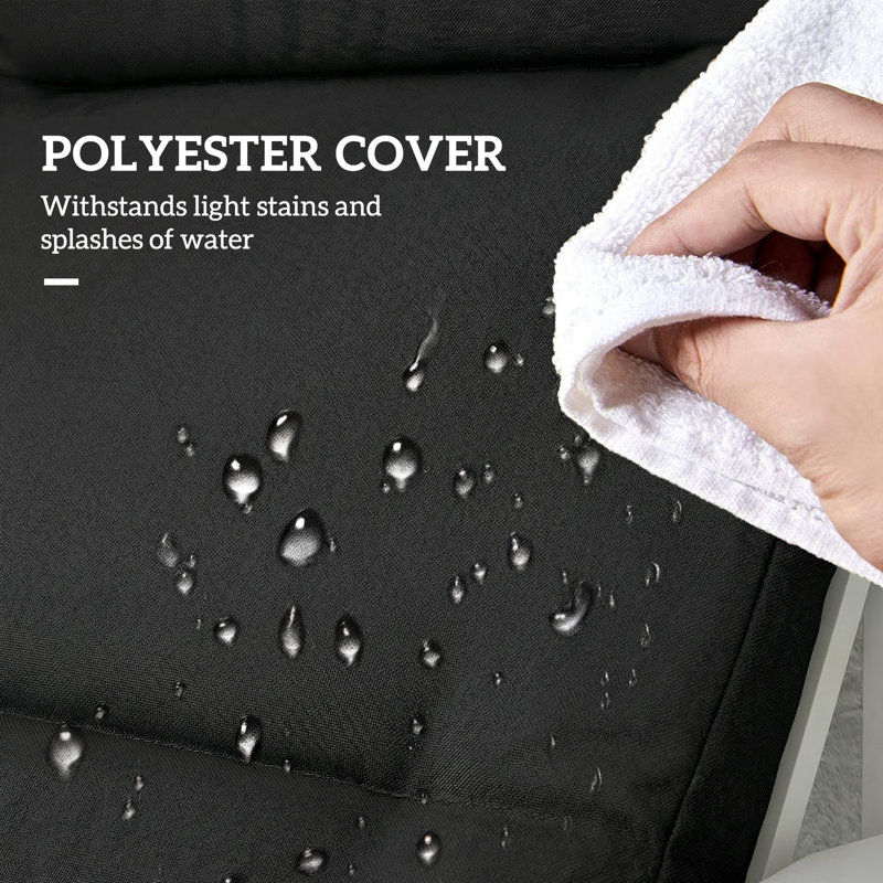 Coussin de chaise d'extérieur avec attaches de dossier Adirondack, noir