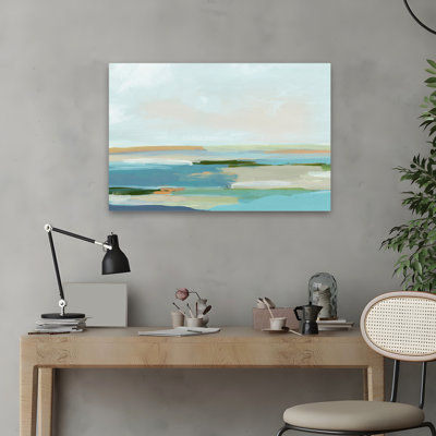 Calm Shorelines In Soft Pastels - Coastal Shells And Coral Abstract Oil Painting Seascape Art