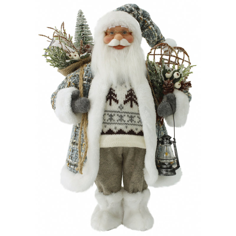 Père Noël en bois 16 po Tweed
