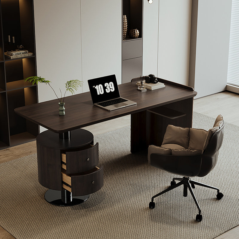 Simple modern style home desk and chair set, Black