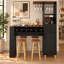 Table de bar moderne de 46 pouces avec meuble à vin et porte-verres-1723221470