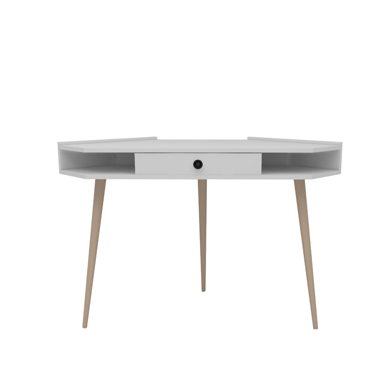 Yair Modular Solid Wood Computer Desk, White