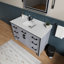 Meuble-lavabo gris foncé 48 po X P 22 po D, avec plateau en marbre de culture-117970874