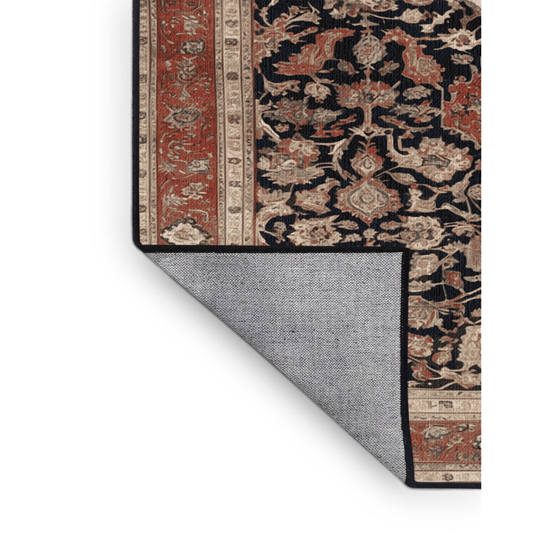 Tapis brun lavable à la machine, Rond 8 pi