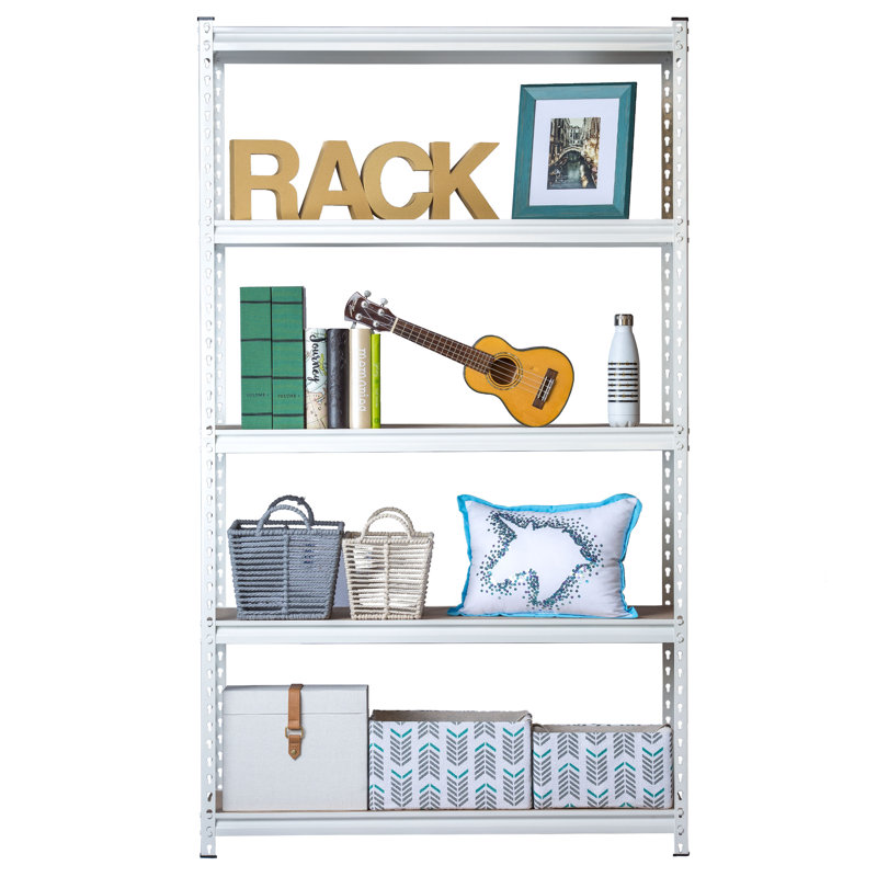 Jshin Steel Height -Adjustable Storage Rack, White, 60" H x 30" W x 12" D