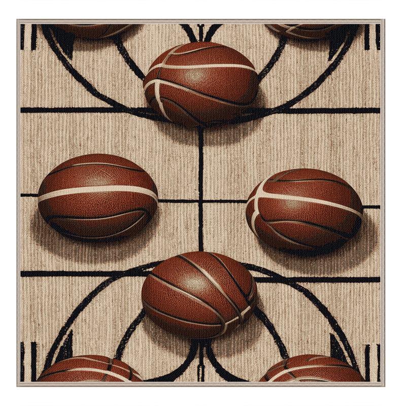  Washable Racquetball Sports Area Rug, Carré 4 pi