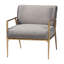 Chaise longue en velours avec accoudoirs Baxton Studio Ilmari - Fauteuil rustique moderne avec structure en métal forgé à la main pour le salon ou le salon