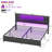 Kalder Bed Frame with LED Light and Charging Station, Metal Frame with Storage Headboard, Large Storage Space, No Spring Box Needed-1849033316-1849033317