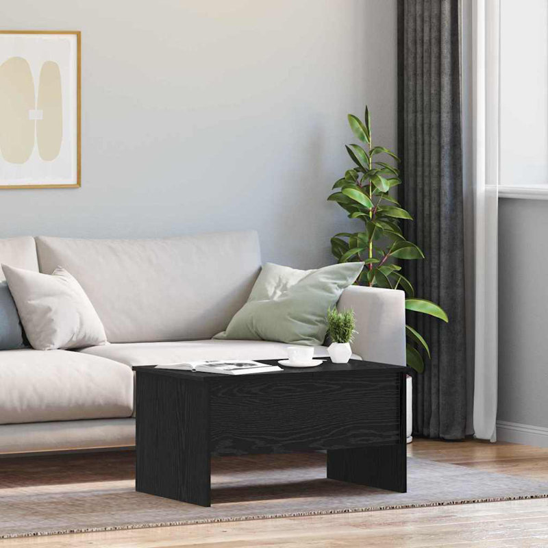 Coffee Table with Storage, Black Oak