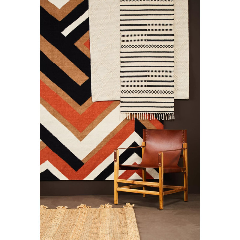 Lykins Striped Hand Woven Area Rug, Rectangle 120 x 180cm