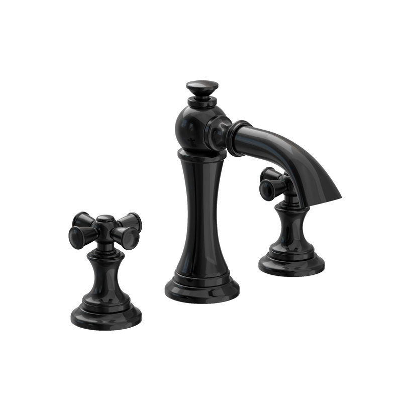 Sutton Widespread Bathroom Faucet with Drain Assembly, Gloss Black