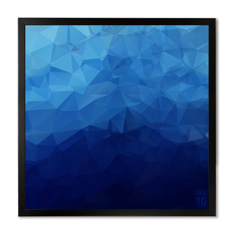 Abstrait géométrique de triangles - sur, Impression noire sur toile encadrée, H 16 po x l 16 po x P 1 po