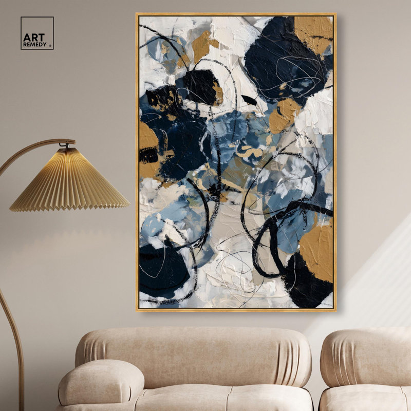 "Midnight and Moonlight", impression murale sur toile par Art Remedy, cadre doré, 36 x 54, H 55 po x l 37 po, Cadre doré