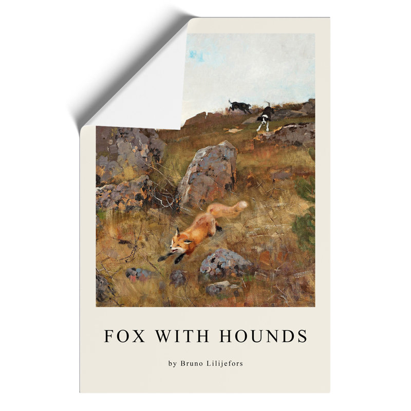 Fox and Hunting Dogs Vol.2 1 Piece Painting, 30cm H x 21cm W x 0.1cm D