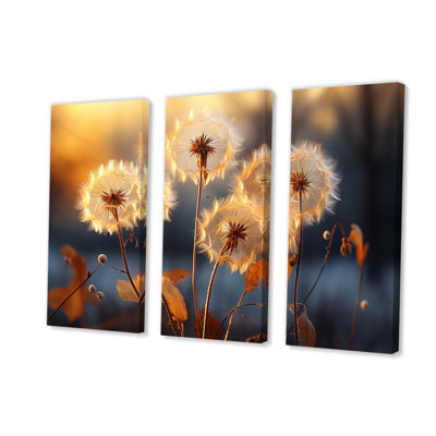 Dandelion Morning Moments IV sur toile, 3 pièces