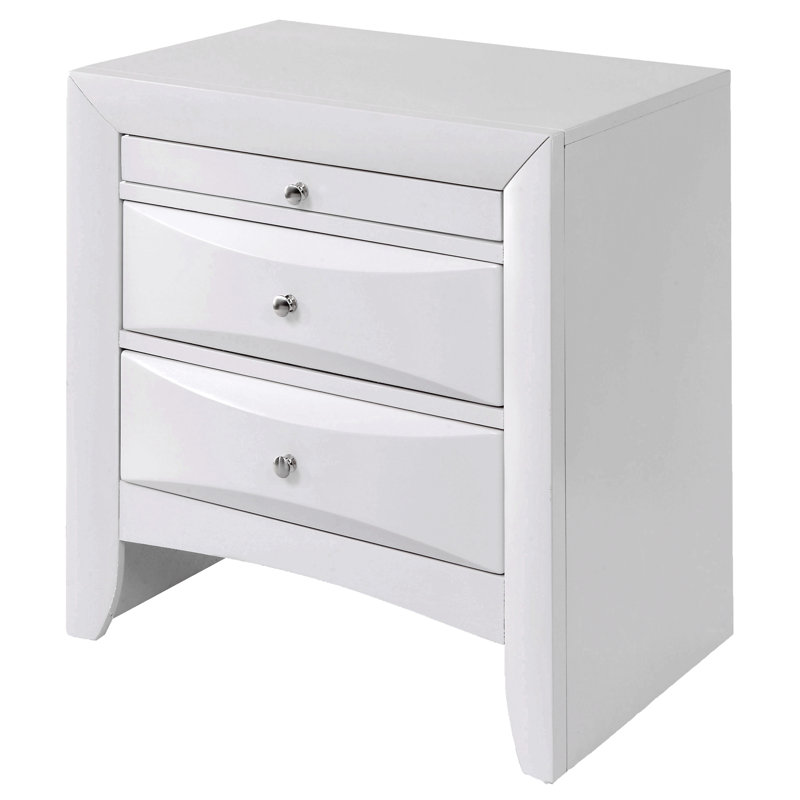 Table de chevet blanche avec 2 tiroirs