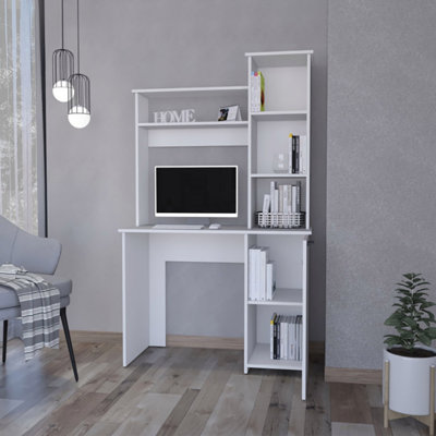 Bureau d'ordinateur à 3 tablettes de rangement (bureau)
