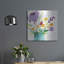 " Teal Vase With Bright Flowers " Print-1002540951