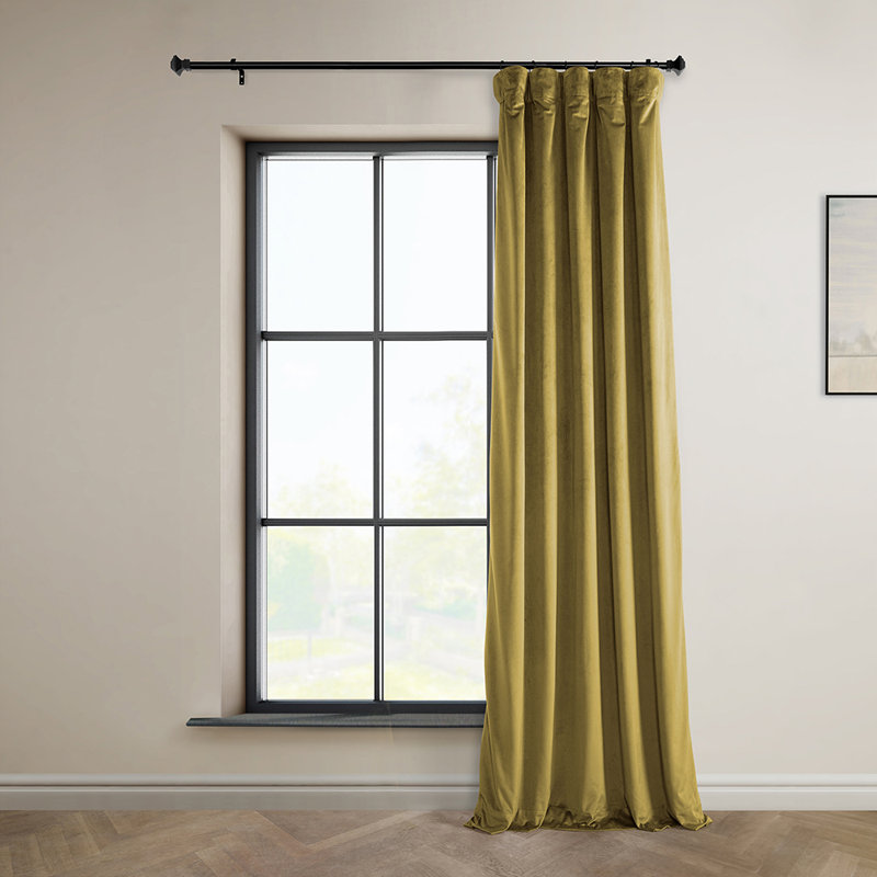 Matra Room Darkening Rod Pocket Single Curtain Panel, 50" W x 96" L, Au Lait Creme