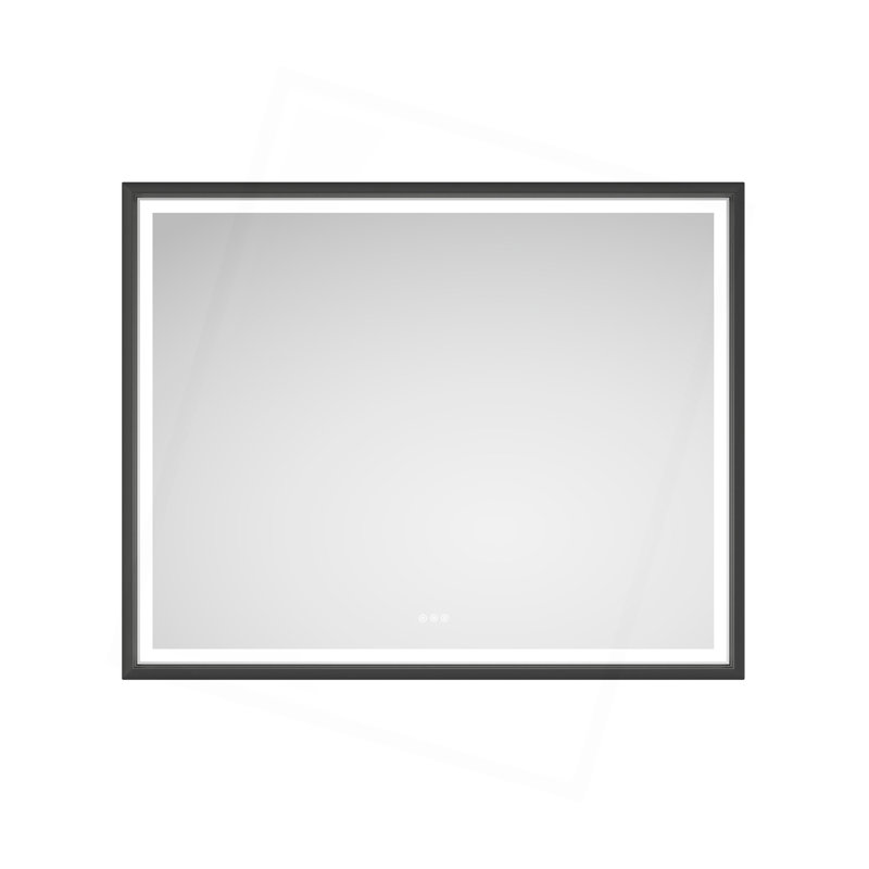 Miroir de salle de bain 60 po x 48 po à DEL avec cadre en aluminium, miroir de meuble-lavabo mural, anti-buée, mémoire, 3 couleurs, réglable en continu