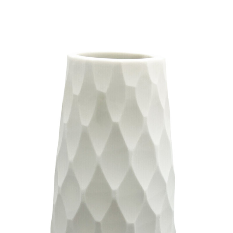 17" High Decorative Handmade Patterned Cylinder Glass Vase