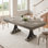 Table de salle à manger rectangulaire de 71 pouces avec deux tiroirs, table de cuisine en bois avec grand plateau et structure robuste, grande table de salle à manger pour 6 à 8 personnes avec double piédestal, pour la salle à manger, le bureau