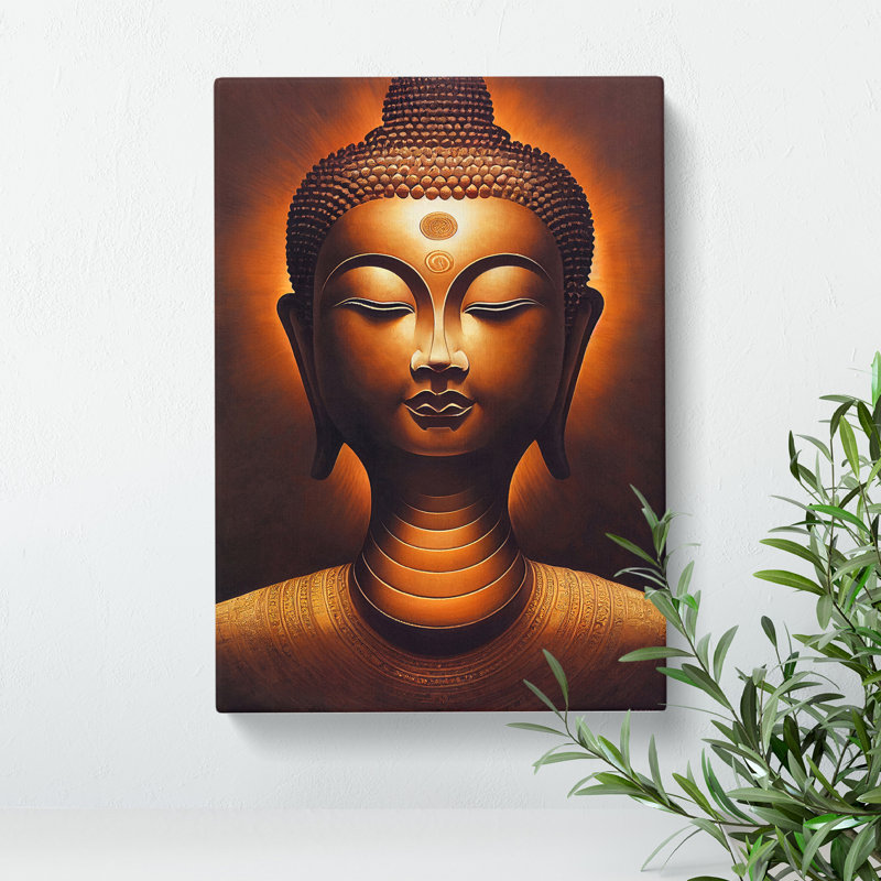 A Peaceful Buddha - Print, Wrapped Canvas, 50cm H x 35cm W x 3cm D, No Matte