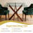 36'' Square Tempered Glass Dining Table with Modern Walnut Metal Legs, Seats 2-4-317437571