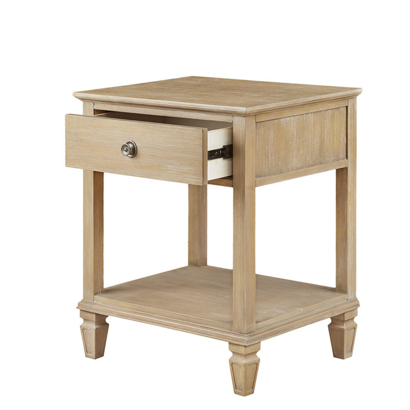 Rangement de chevet classique - naturel, table de chevet à détails brossés