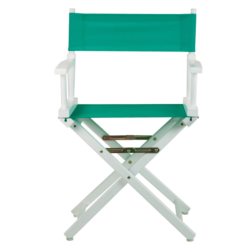 18" Folding Director Chair, Teal, White
