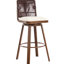 Tabourets de bar d'intérieur pivotants 360 de 360 degrés, dossier uni, sièges beige doux en nuage, structure en fer, chaise 2 nettoyée avec structure en métal, finition noyer, revêtement, rembourrage en mousse, similicuir