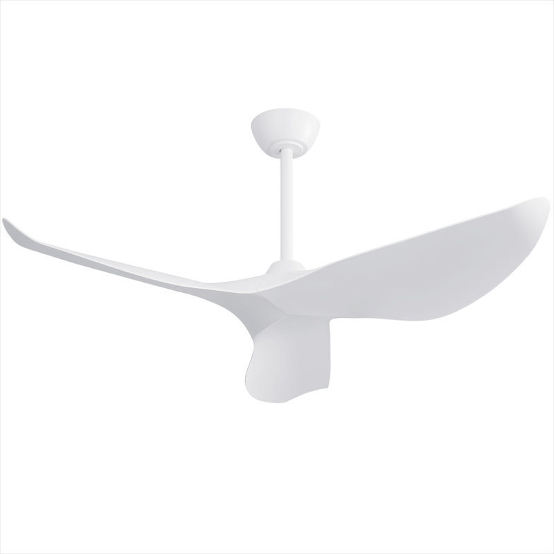 Ventilateur de plafond à télécommande en blanc, 38 po, avec flux d'air saisonnier, moteur à courant continu, réglages de minuterie