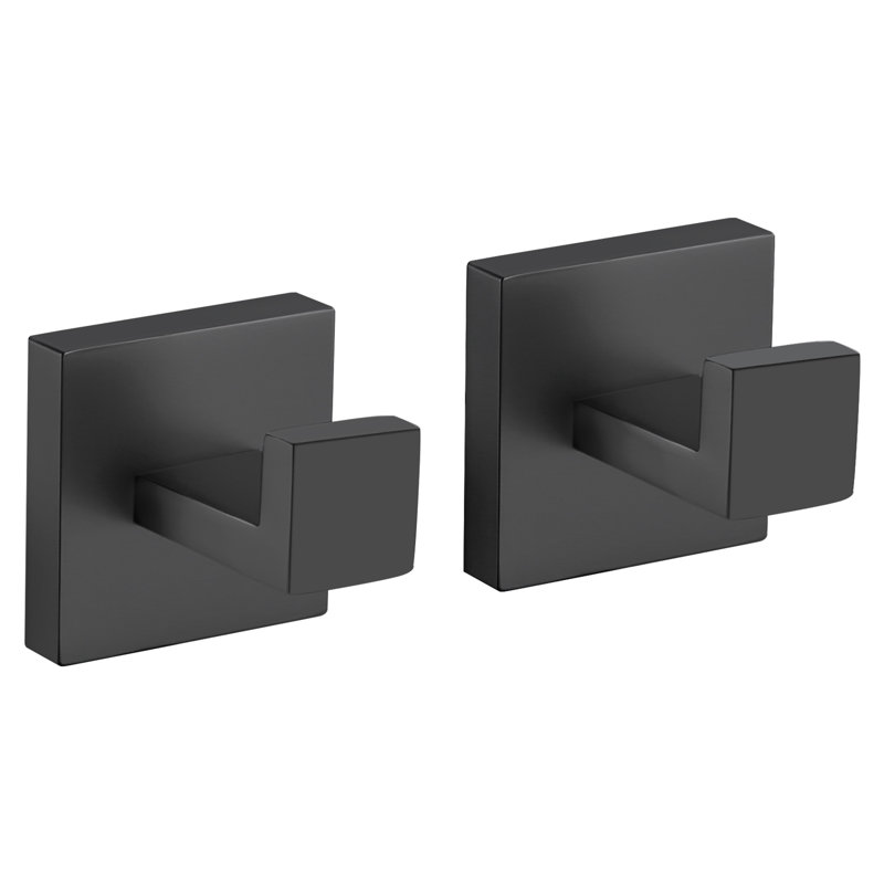 Robe Hook Wall Mounted (set Of 2), Matte Black