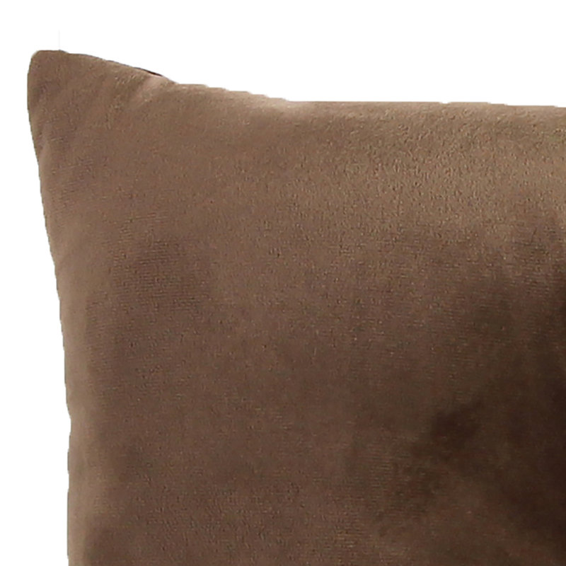 16" x 16" Tufted Indoor Throw Pillow with Button, Coffee, 16H x 16"W