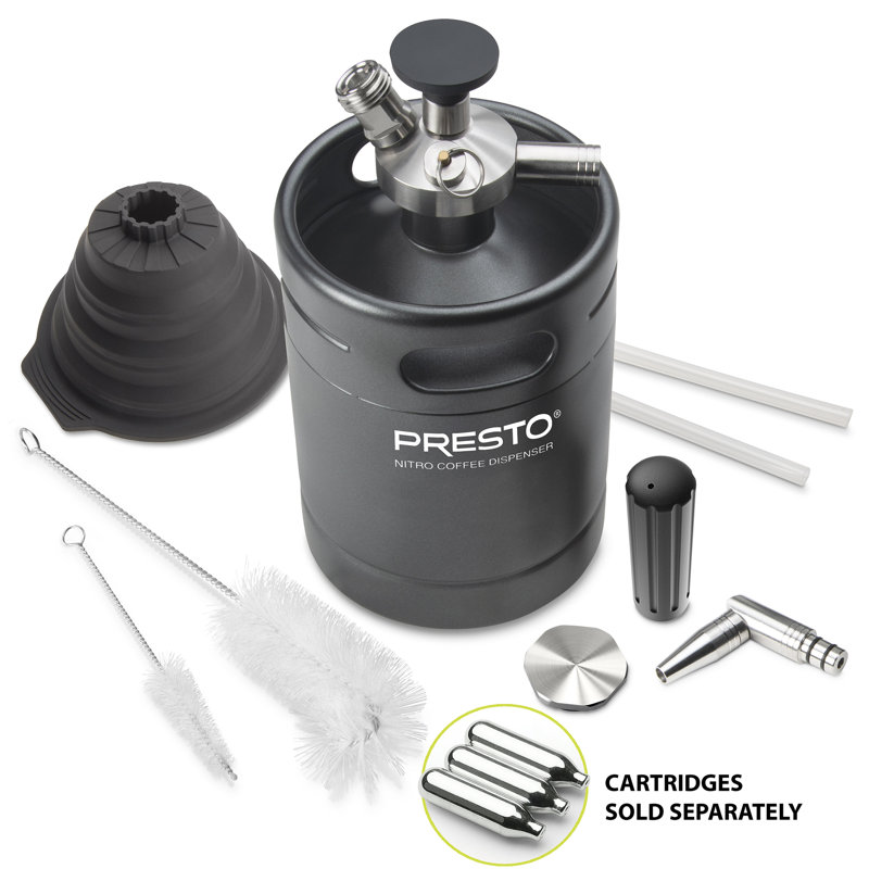 Presto Black Stainless Steel Nitro Cold Brew Coffee Dispenser