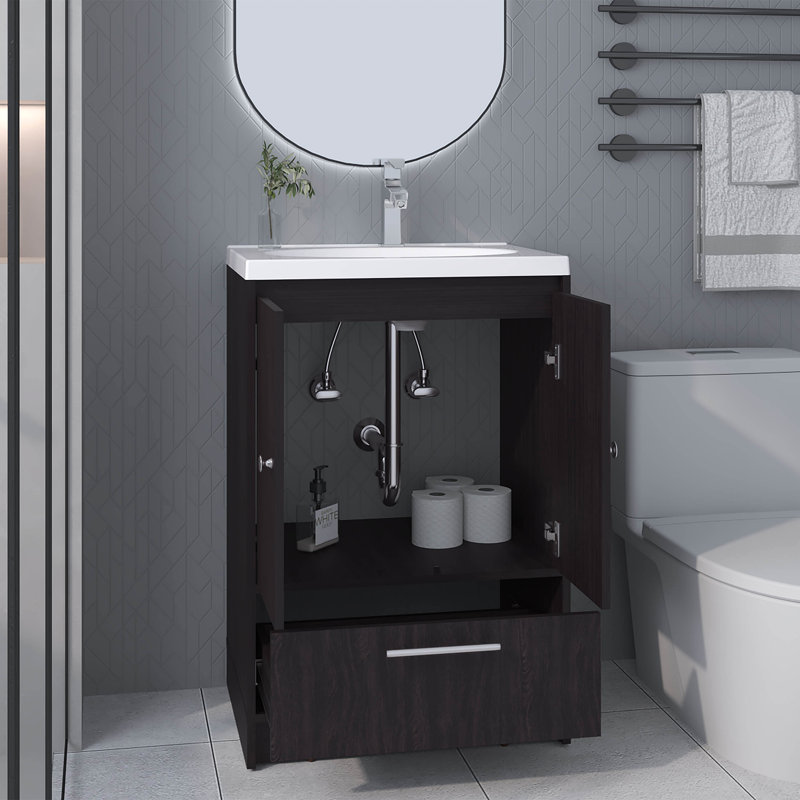Meuble-lavabo avec lavabo, 2 portes, 1 tiroir