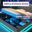 Lit plateforme tapissier hydraulique avec rangement et lumière DEL-1315571230