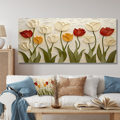 Red Beauty Of The Tulip Meadow - Floral Metal Wall Art, Tulip Metal Print