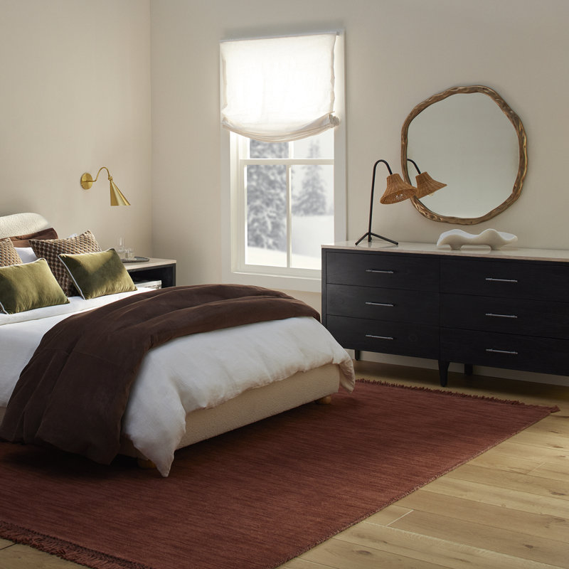 Mayfair 6 Drawer Wood and Marble Dresser, Washed Black/Ivory